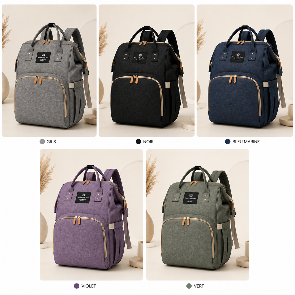 Sac à langer 3-en-1 avec lit pliant intégré